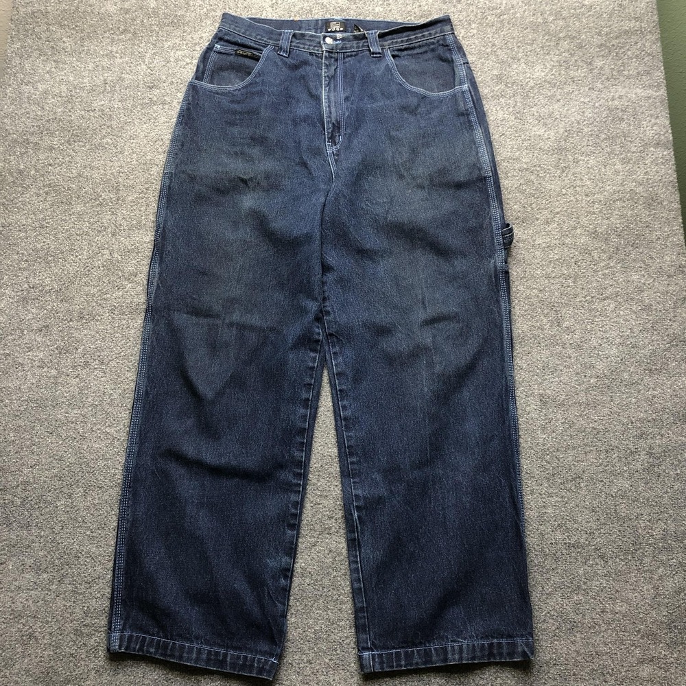 Baggy Jeans Mens 36x31 Blue Medium Wash Relaxed Fit Carpenter Denim Pants